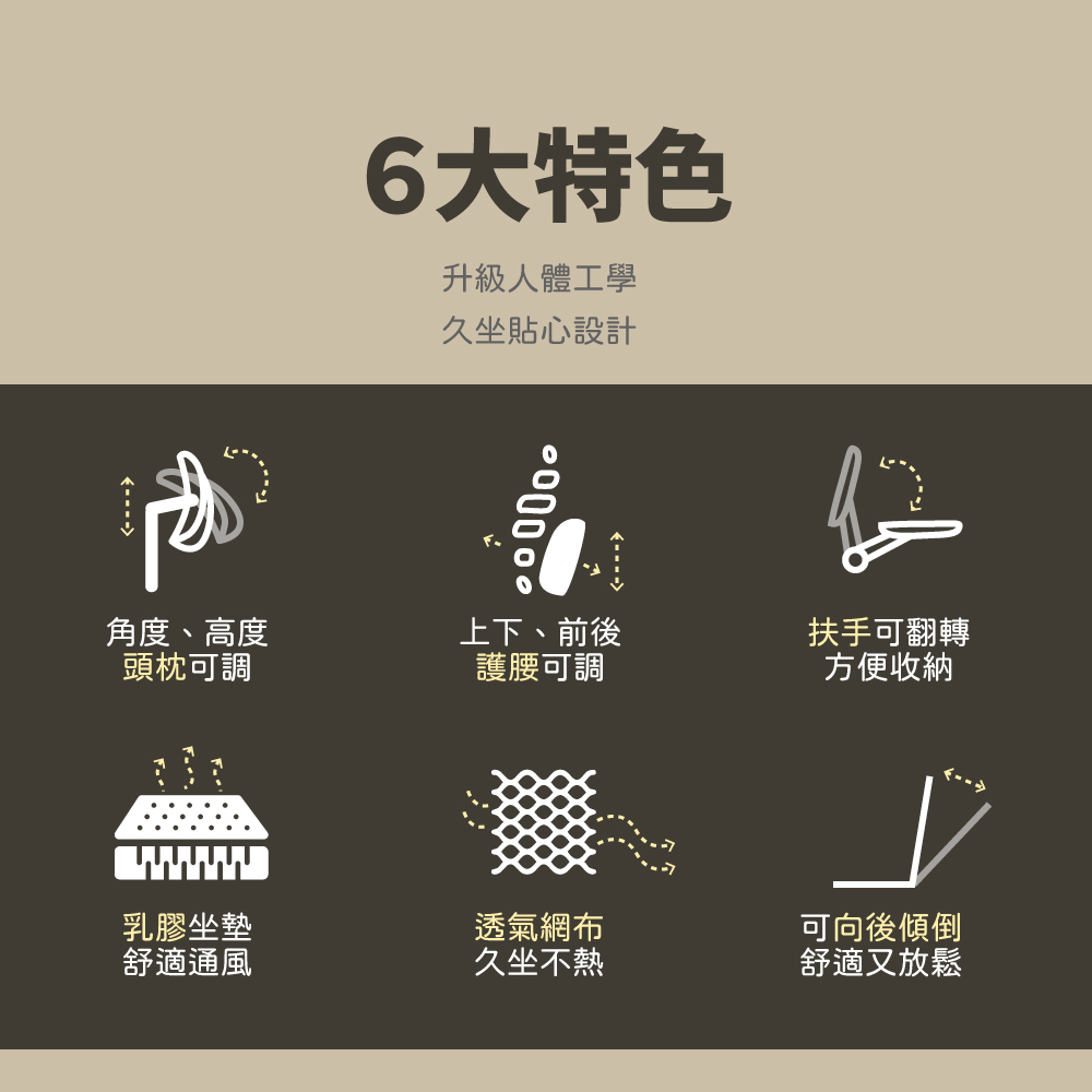人體工學透氣辦公椅