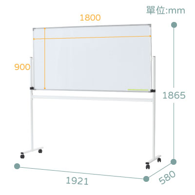 大型迴轉型雙面白板